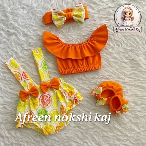 Stylish Orange Floral Romper