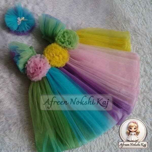 Stylish Rainbow Tutu Dress