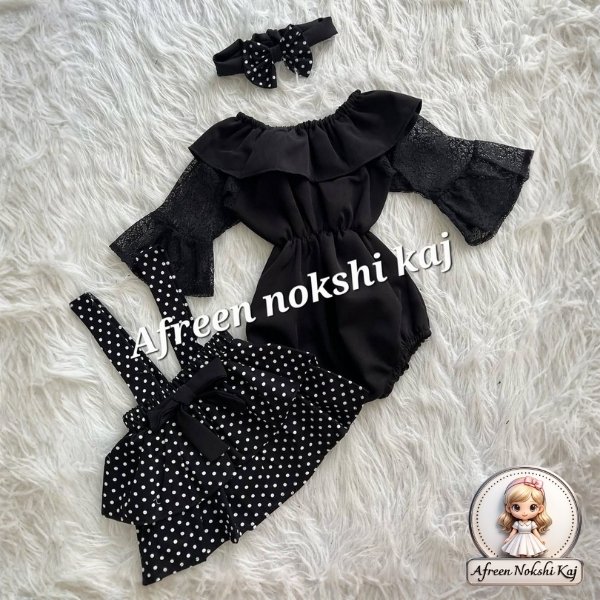Elegant Black Polka Dot Frock