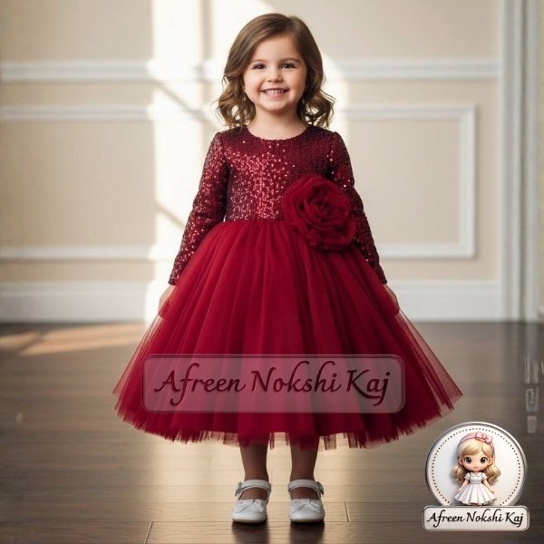 Gorgeous Red Sequined Tulle Party Dress