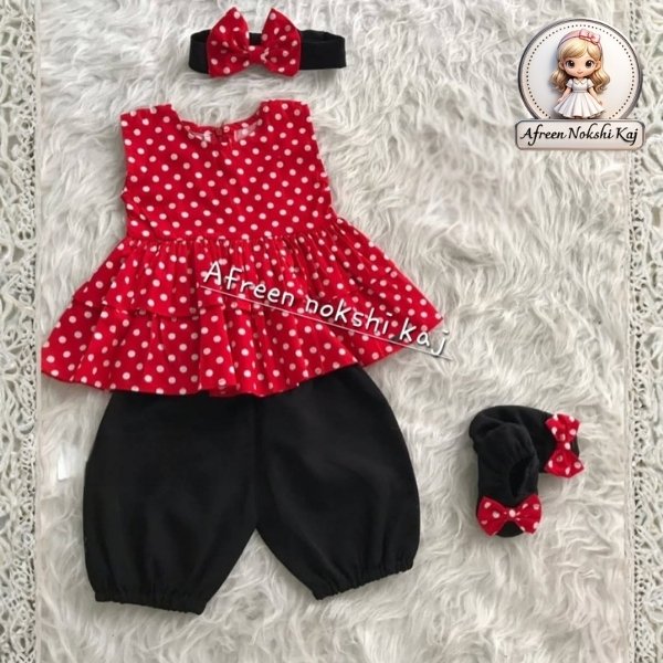 Stylish Red Polka Dress