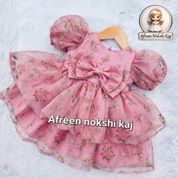 Gorgeous Floral Puff Sleeves Frock