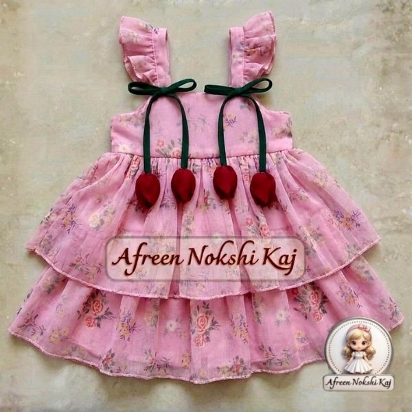 Beautiful Pink Floral Frock