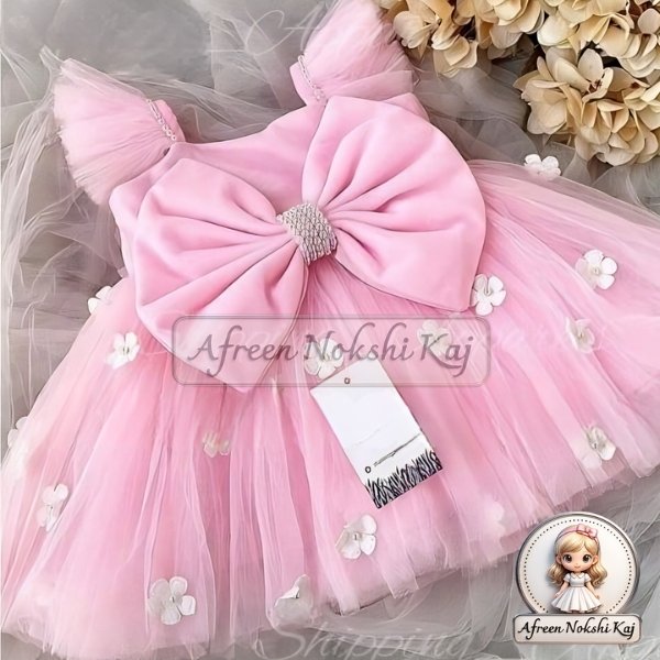 Beautiful Pink Floral Party Dress