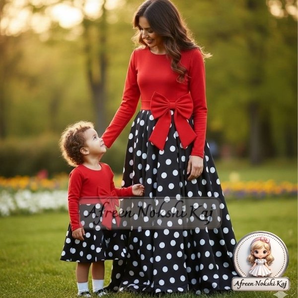 Stylish Black and White Polka Frock
