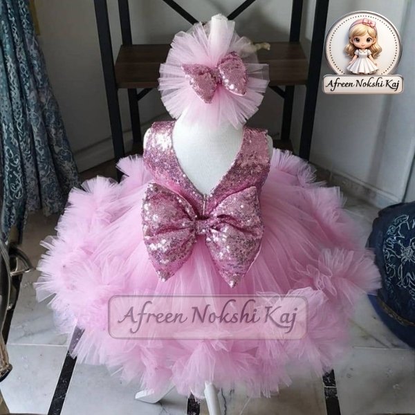 Stylish Pink Sequined Dress