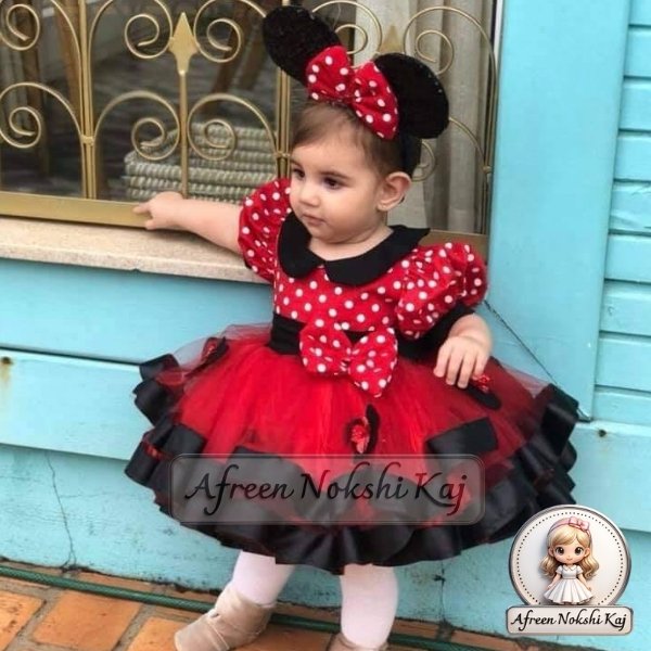 Stylish Red Floral Frock