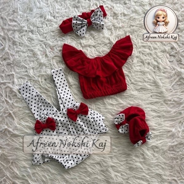 Stylish Red Polka Dot Set