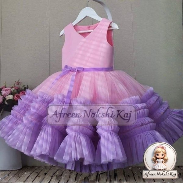 Stylish Pink Net Frock