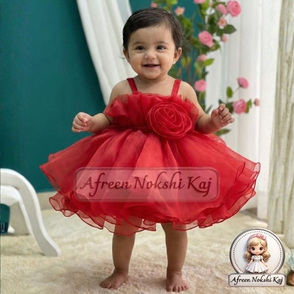 Stylish Red Elegant Frock