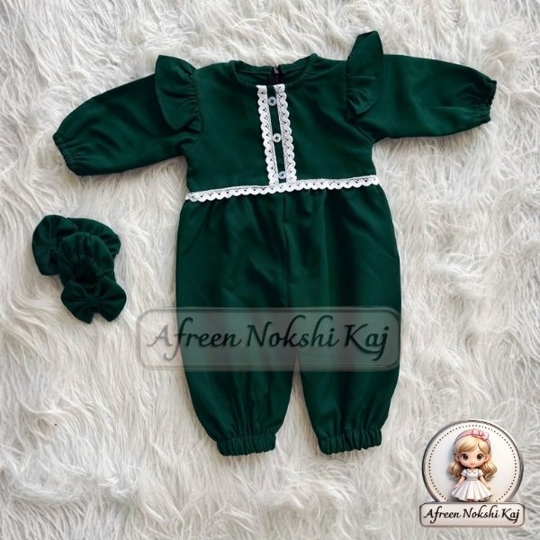 Stylish Emerald Floral Onesie