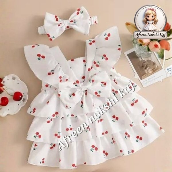 Stylish White Cherry Brand Paisley Dress